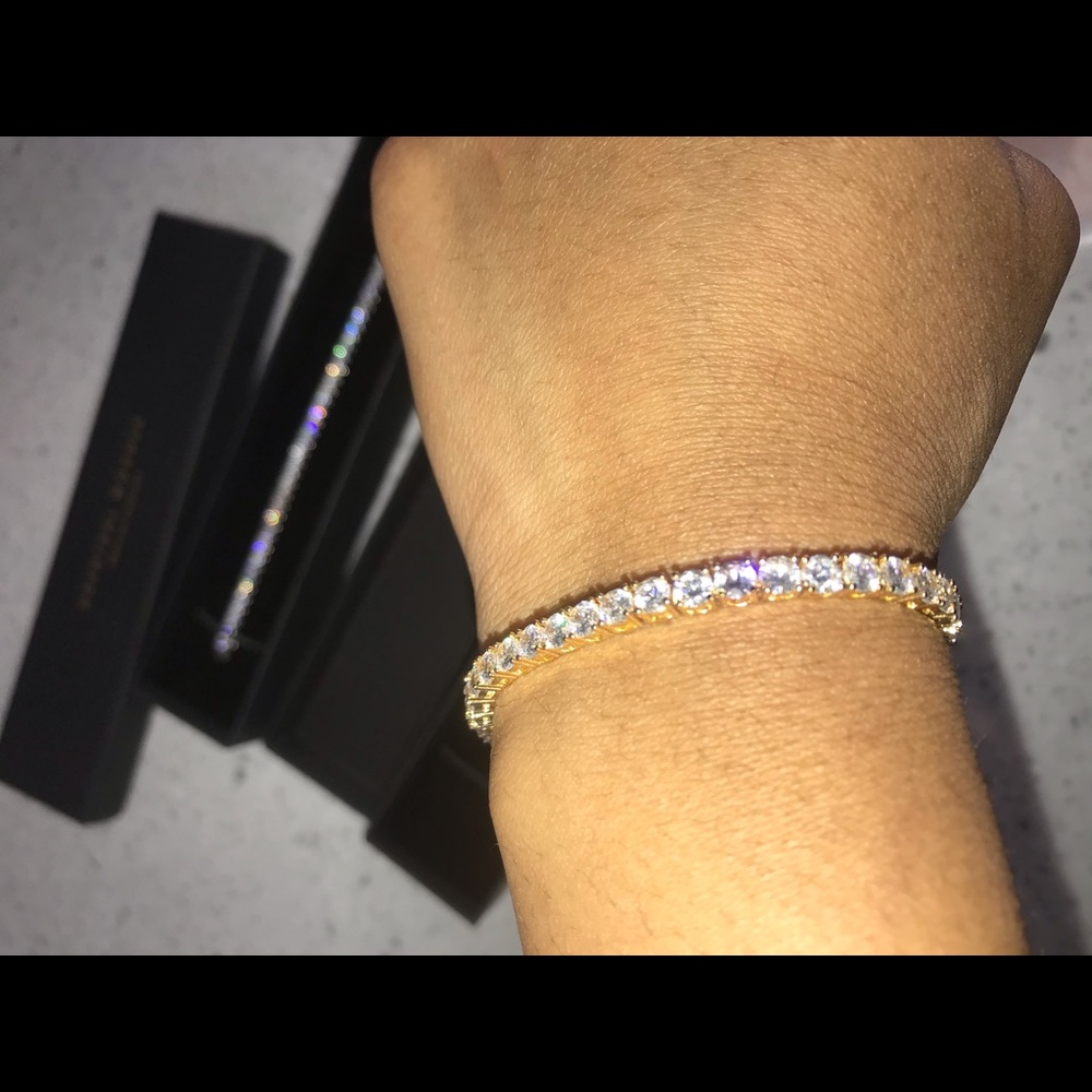 Gold diamond tennis bracelet✨